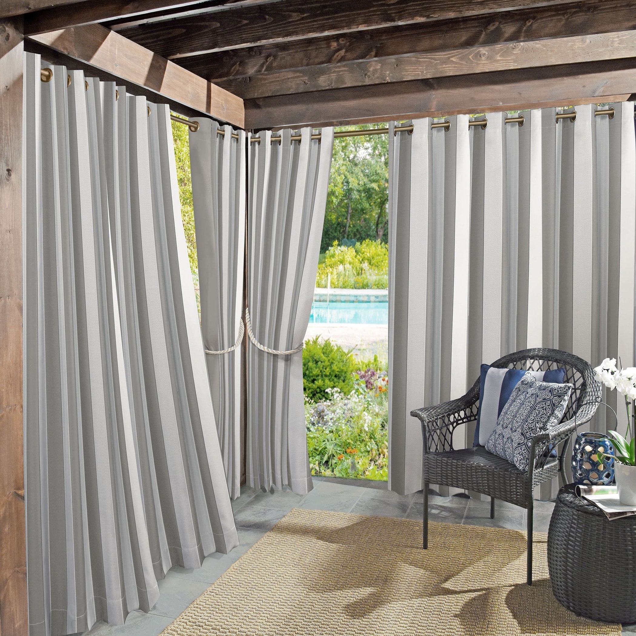 Featured Photo of Valencia Cabana Stripe Indoor/outdoor Curtain Panels
