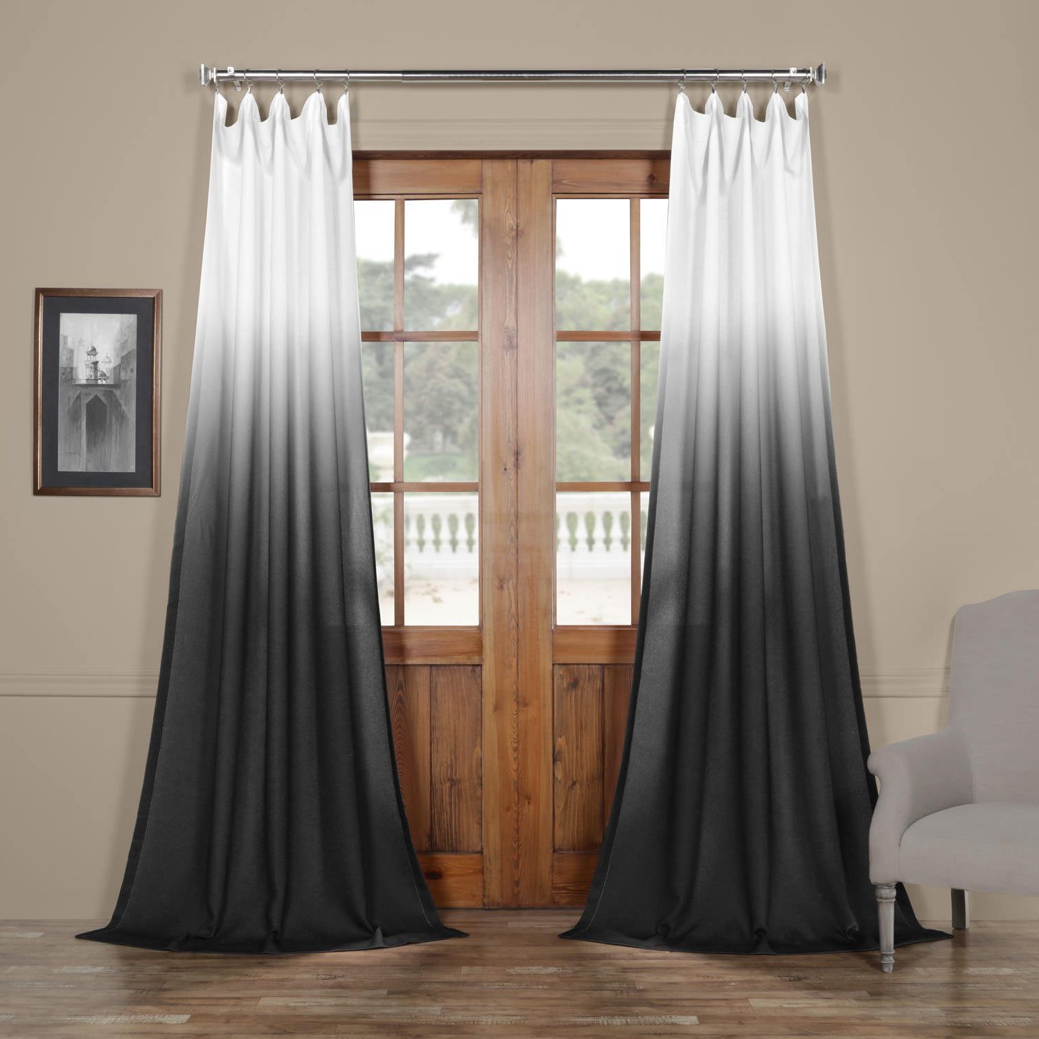 Featured Photo of Ombre Faux Linen Semi Sheer Curtains