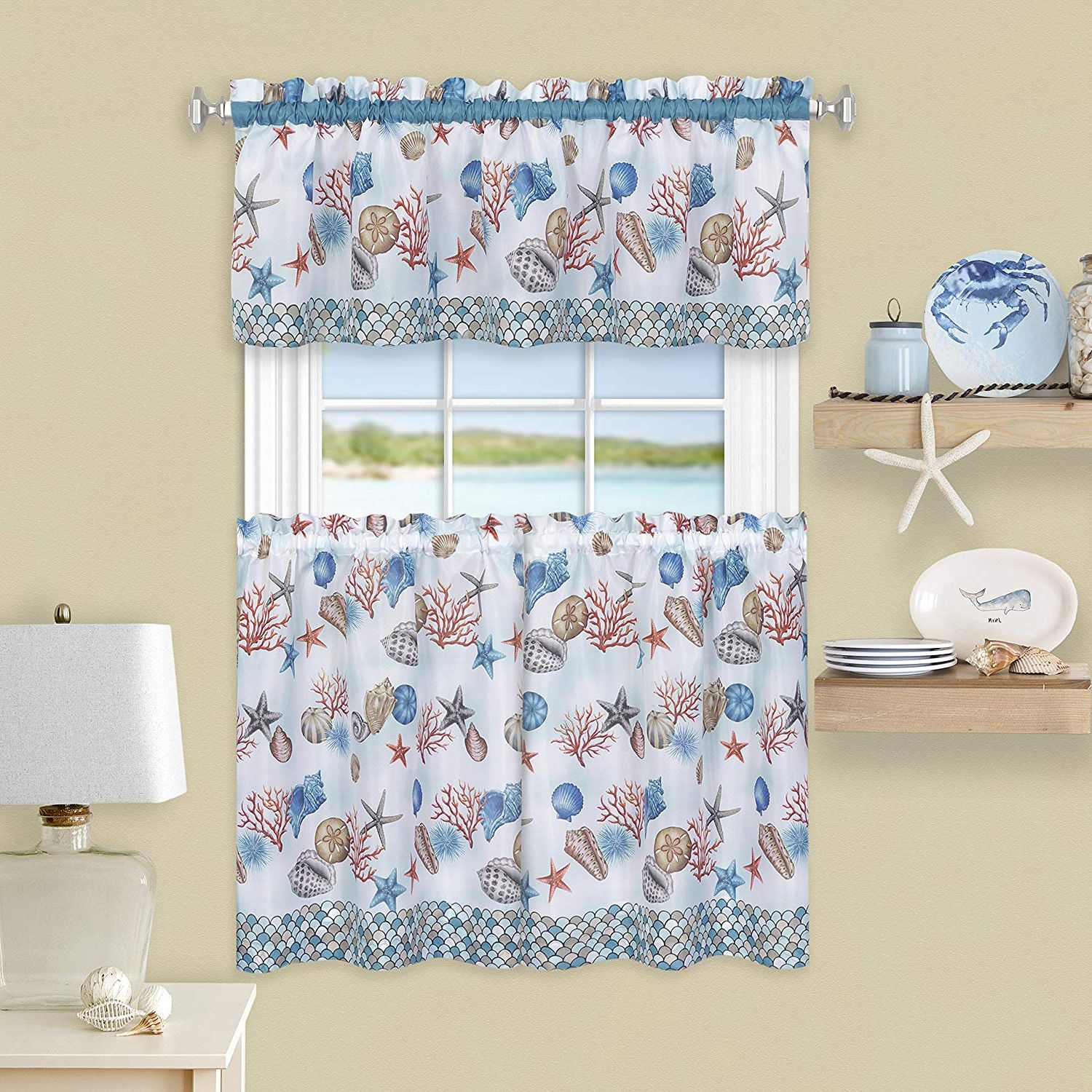 Featured Photo of Coastal Tier And Valance Window Curtain Sets