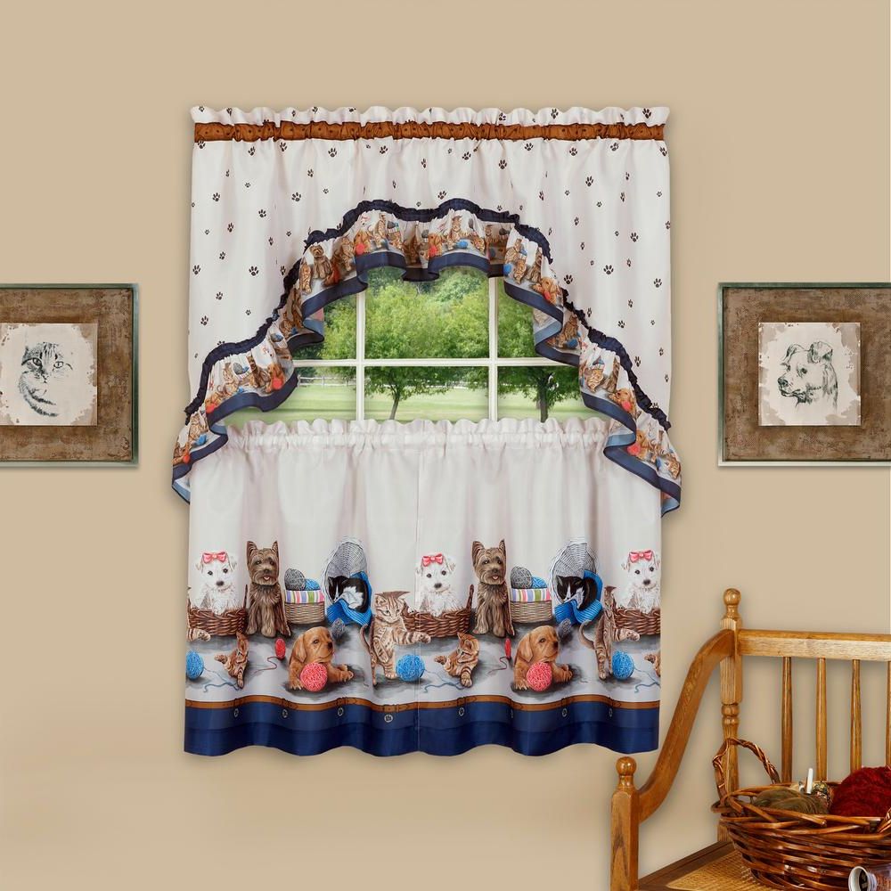 Featured Photo of Multicolored Printed Curtain Tier And Swag Sets