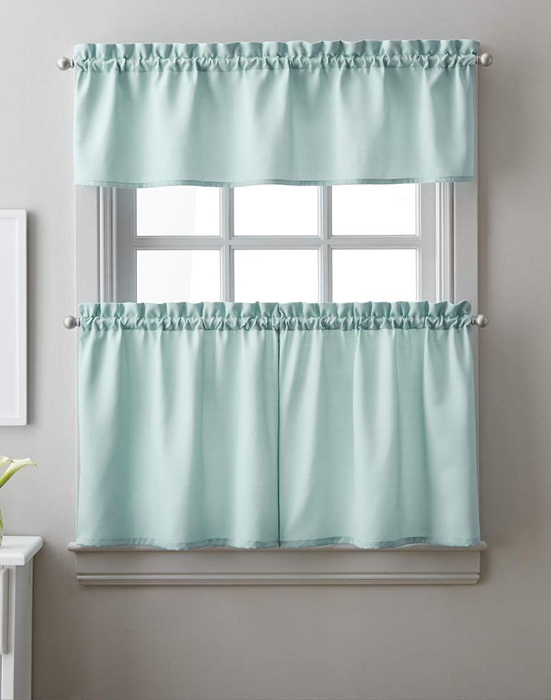 Featured Photo of Twill 3 Piece Kitchen Curtain Tier Sets