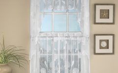 Marine Life Motif Knitted Lace Window Curtain Pieces