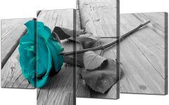 Teal and Black Wall Art