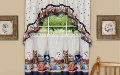 Multicolored Printed Curtain Tier and Swag Sets