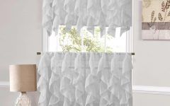 Vertical Ruffled Waterfall Valance and Curtain Tiers