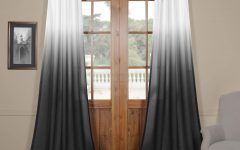 Ombre Faux Linen Semi Sheer Curtains