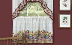 Window Curtains Sets with Colorful Marketplace Vegetable and Sunflower Print