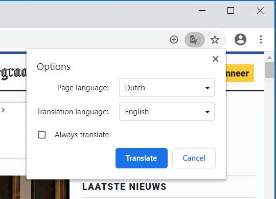 Translate Option