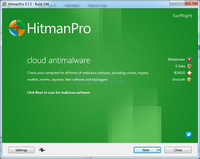 HitmanPro Start Screen