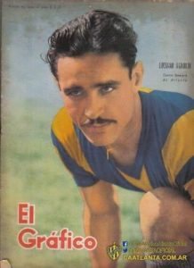 Luciano Agnolín, gran goleador que en 1944 convirtió cinco goles en un encuentro, nada menos que a Chacarita