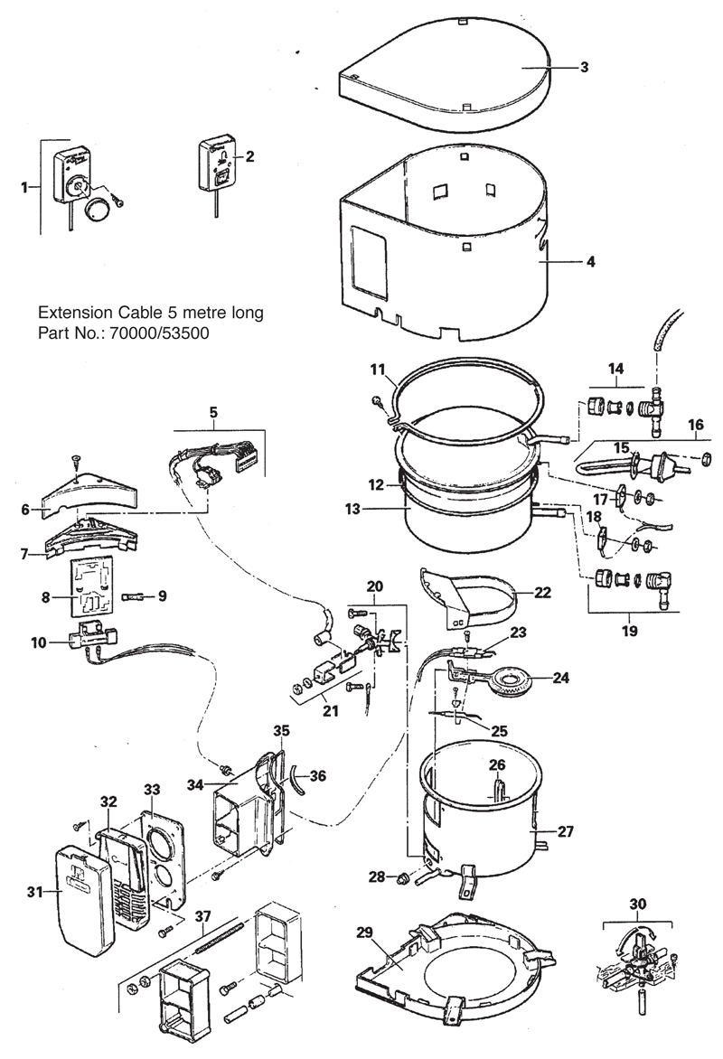Caravansplus Spare Parts Diagram Truma B14 Hot Water System