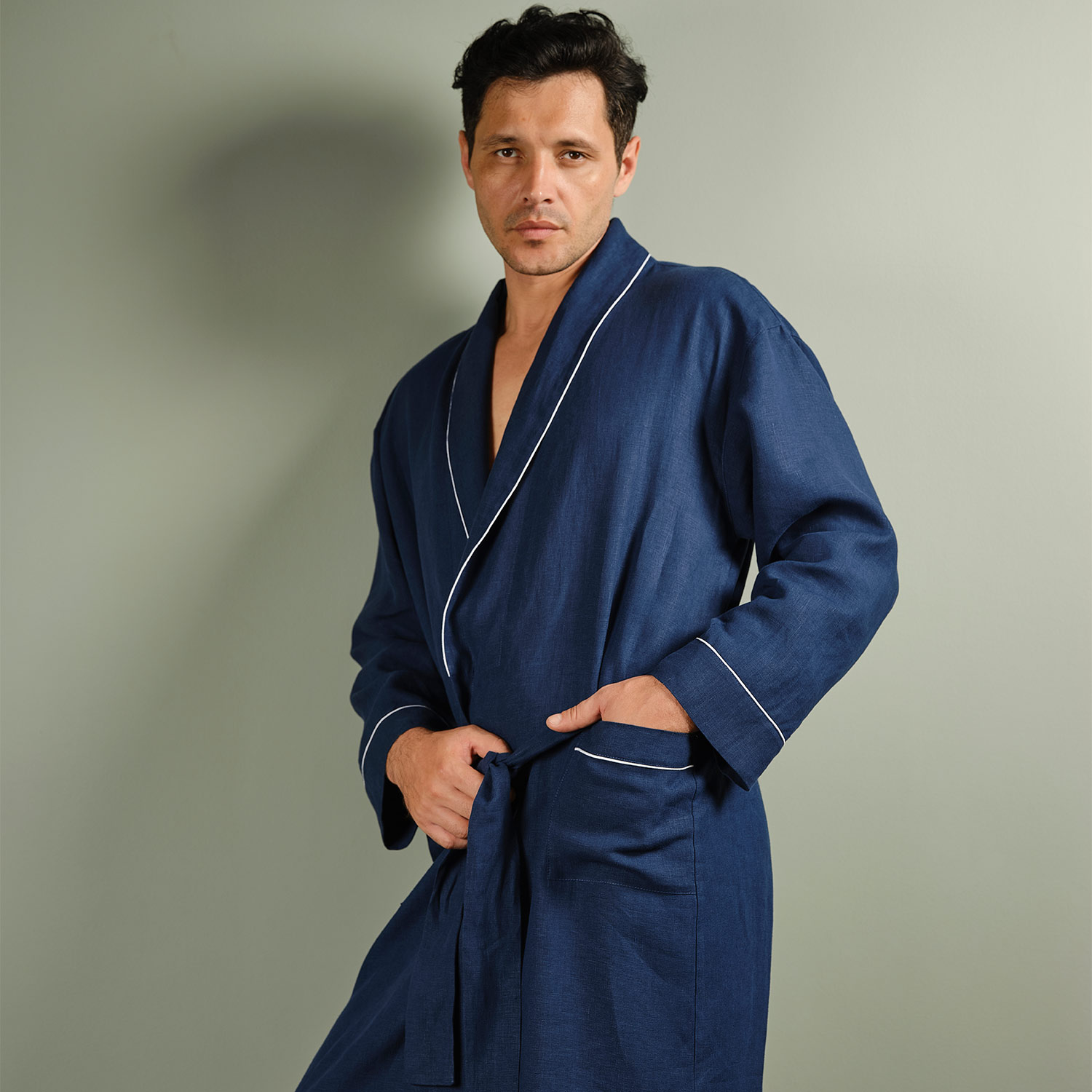 men linen robe
