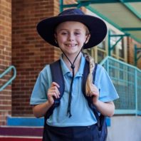 A happy Australian schoolgirl