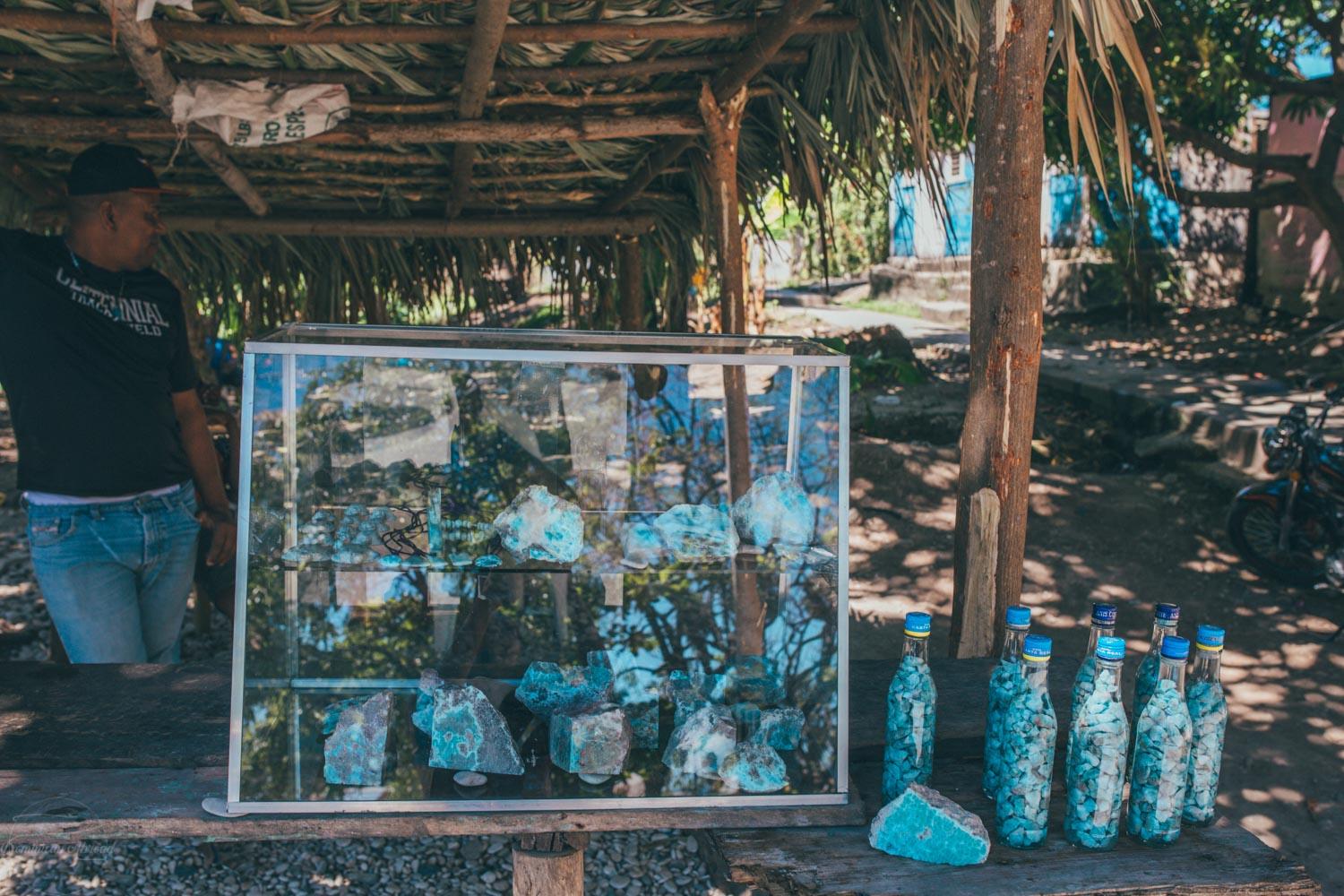 Stop by the Larimar stands in Barahona.