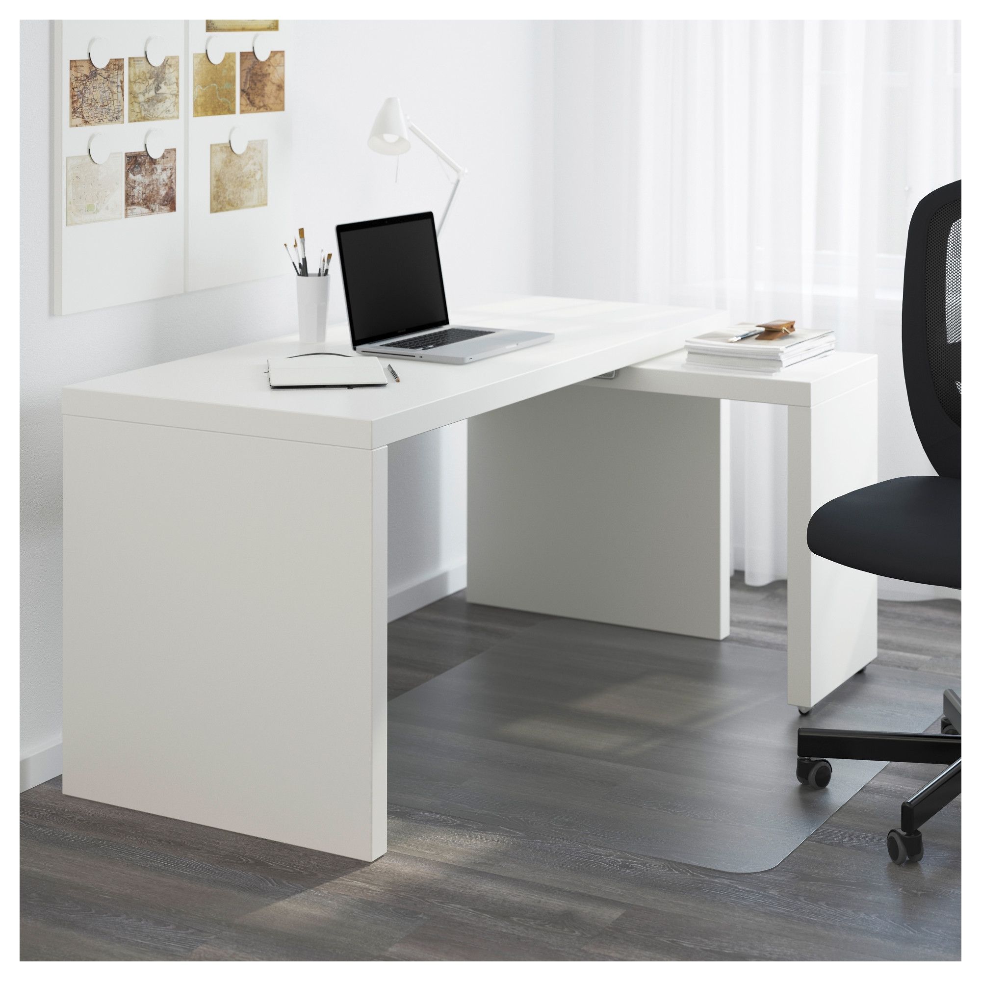 Popular Ikea Mn Computer Desks With Malm Desk With Pull Out Panel – White – Ikea (Gallery 7 of 20)