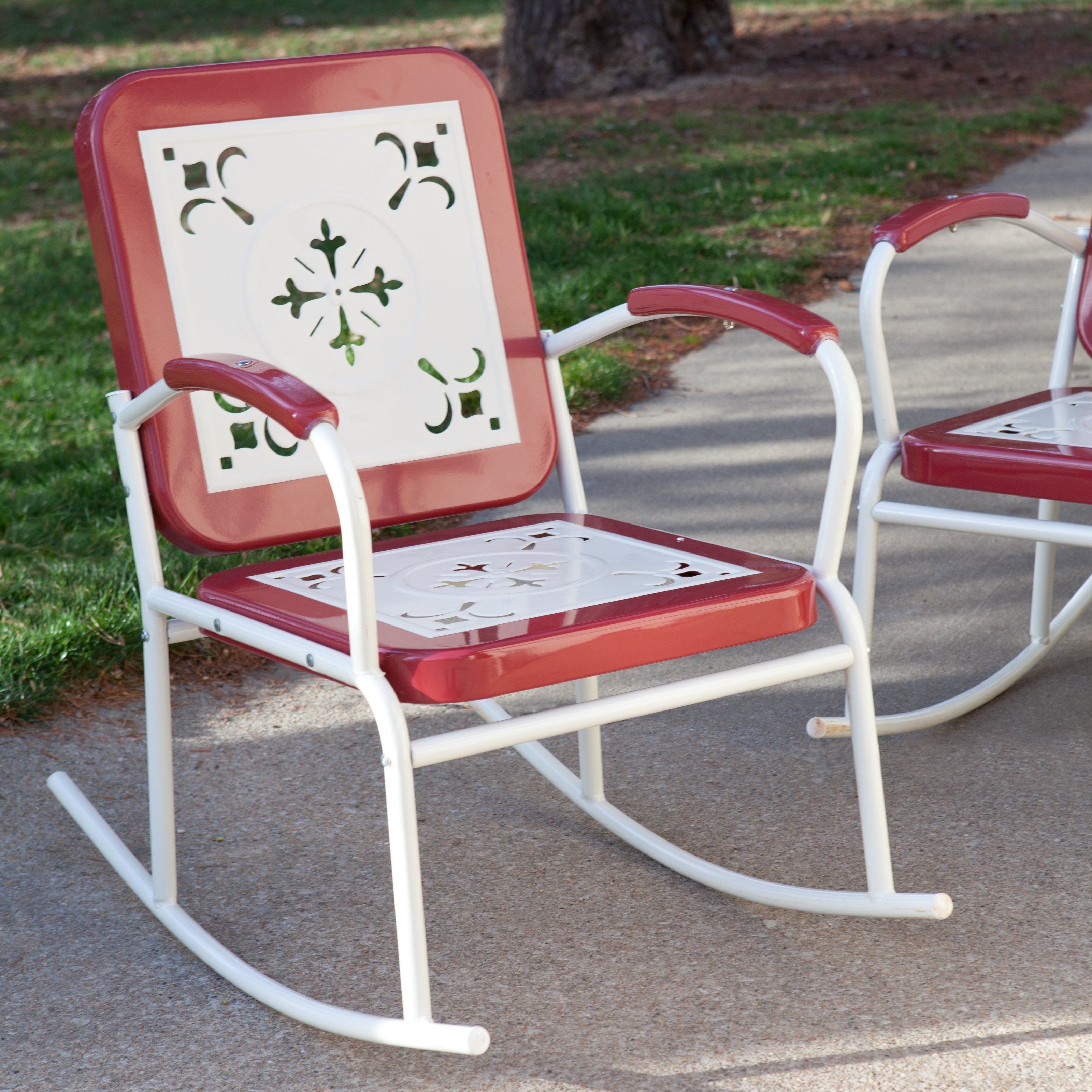 Featured Photo of Vintage Metal Rocking Patio Chairs