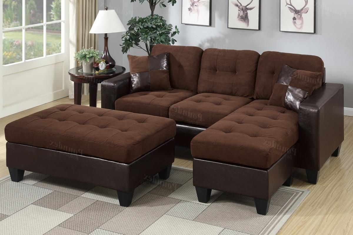 Latest Sofa Chair With Ottoman With Brown Leather Sectional Sofa And Ottoman – Steal A Sofa Furniture (Gallery 15 of 20)