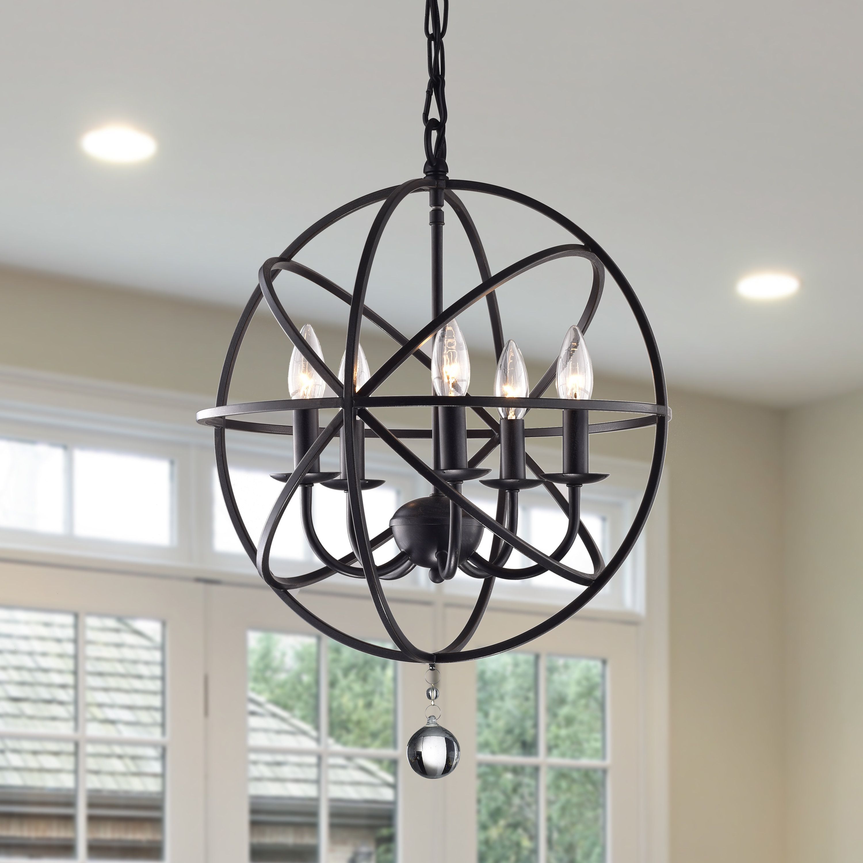 Featured Photo of Verlene Foyer 5 Light Globe Chandeliers