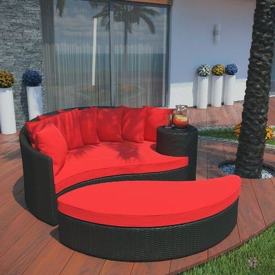 Trendy Greening Outdoor Daybed With Ottoman & Cushions In Greening Outdoor Daybeds With Ottoman & Cushions (Gallery 5 of 20)