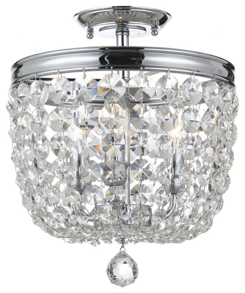 Featured Photo of Polished Chrome Three Light Chandeliers With Clear Crystal