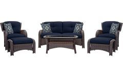 Patio Conversation Sets with Blue Cushions