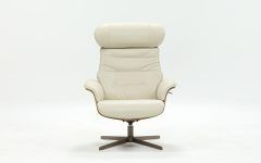Amala White Leather Reclining Swivel Chairs