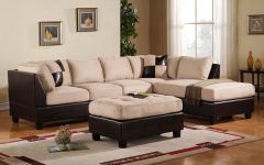 3pc Bonded Leather Upholstered Wooden Sectional Sofas Brown