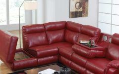 Red Leather Sectional Sofas with Recliners