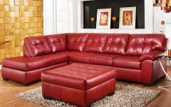 Red Faux Leather Sectionals