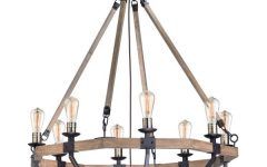 Weathered Oak and Bronze 38-inch Eight-light Adjustable Chandeliers