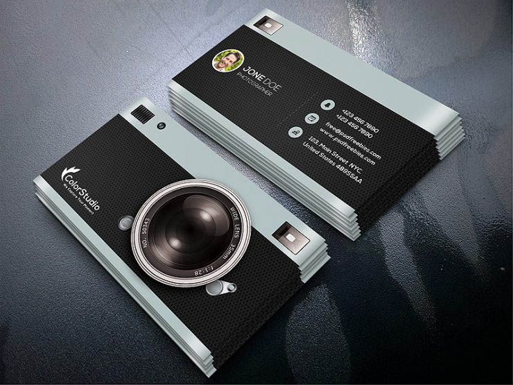 Photography Business Card Template Free PSD
