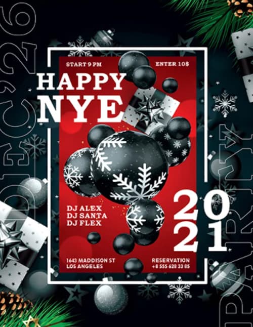 Free New Year Party Invitation Template
