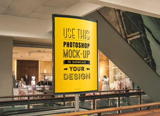 Shopping Mall: Advertising Poster Mockup
