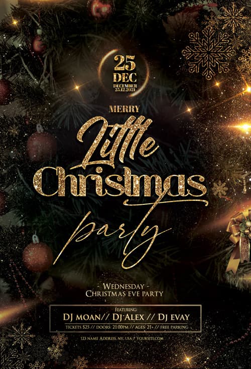 Little Christmas Party Free Flyer Template
