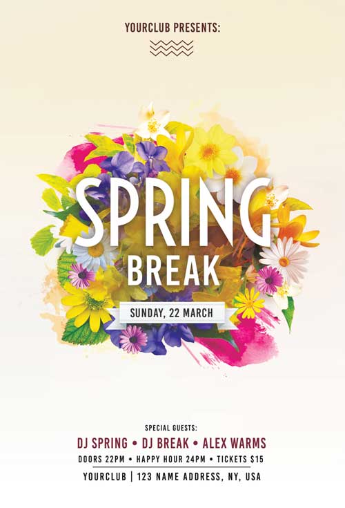 Free Spring Break Flyer Template
