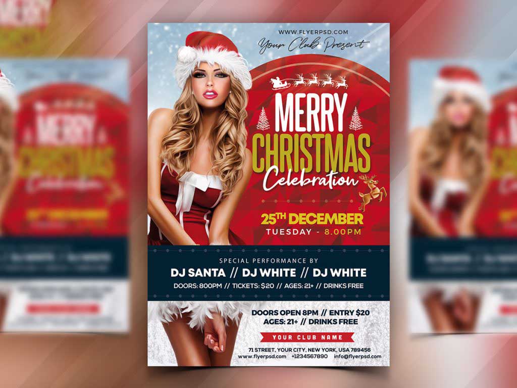 Premium Christmas Party Flyer PSD
