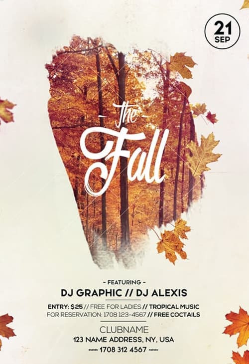 Fall Festival Autumn Party Free Flyer Template
