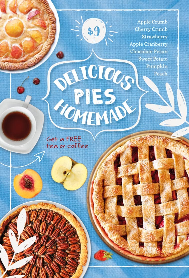 Delicious Homemade Pie Free Flyer Template
