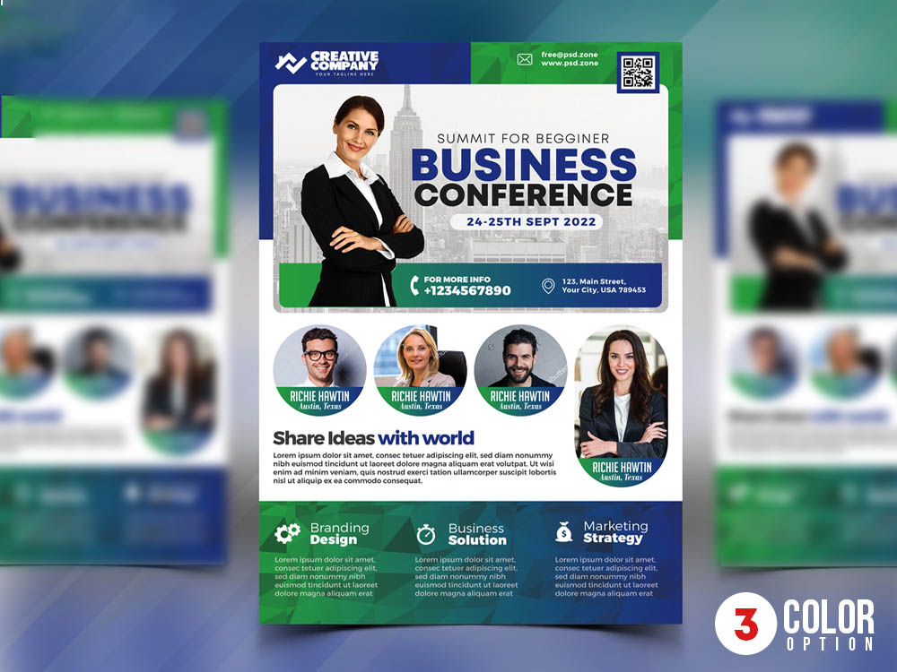 Business Conference Flyer Design PSD
