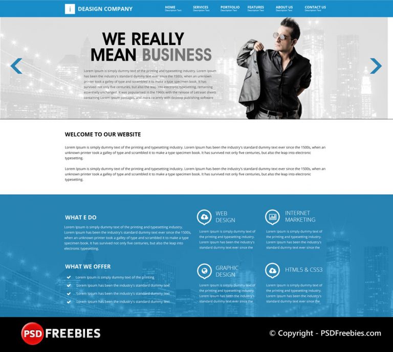 iDesign OnePage PSD template
