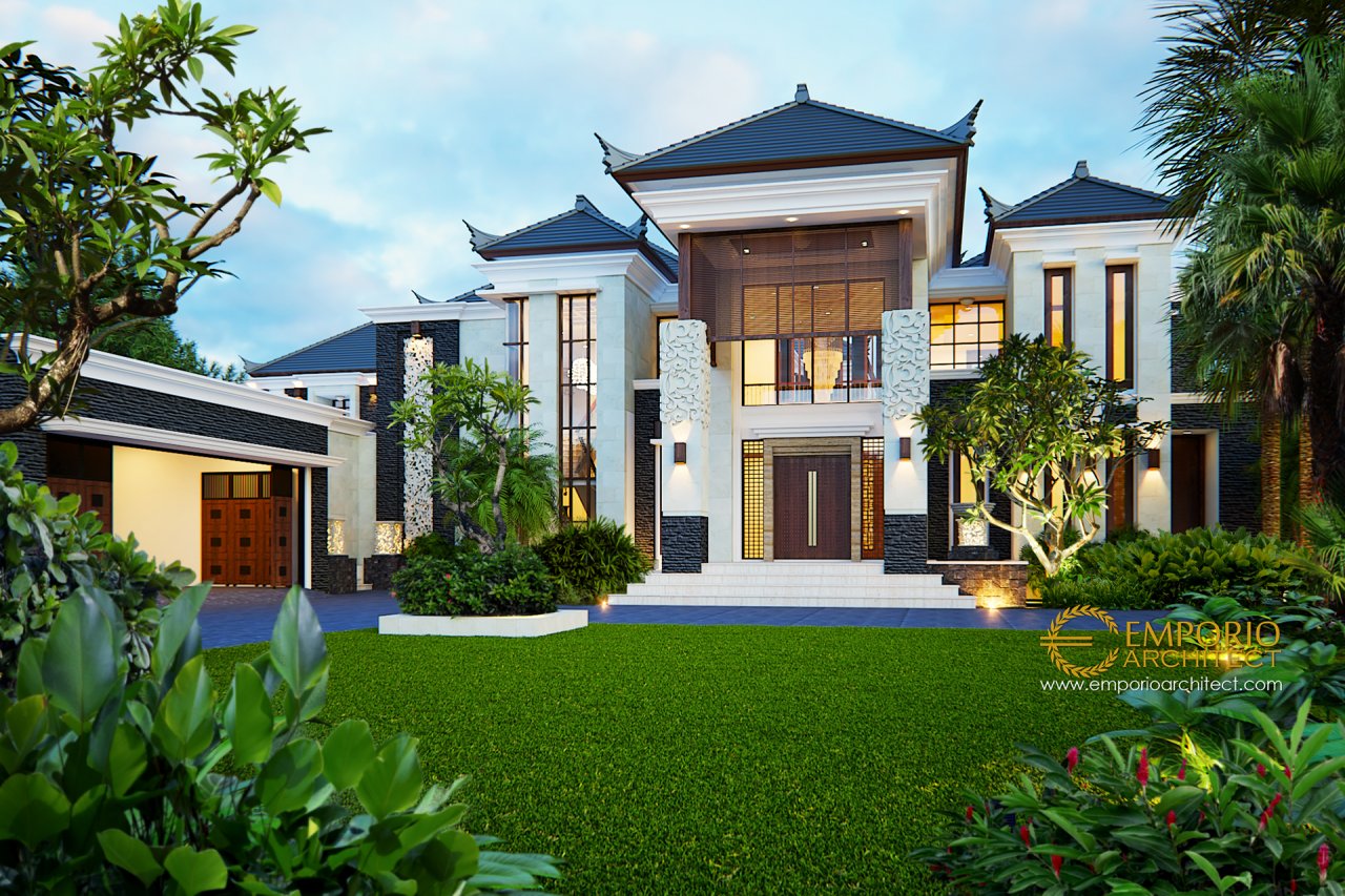 Desain rumah Villa Bali 2 lantai milik Bapak Irwan di Banjarmasin