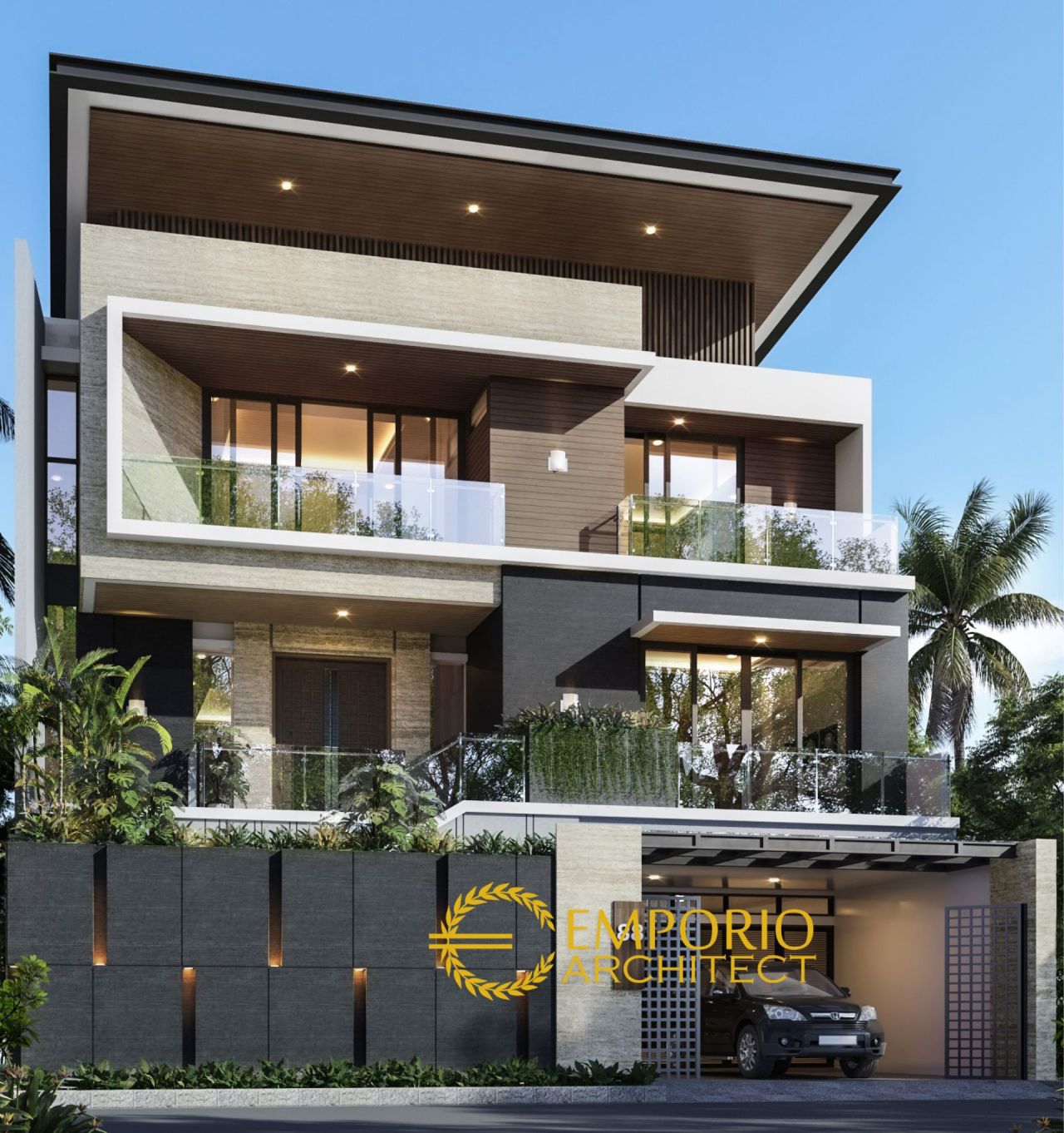 Desain Rumah Modern 3 Lantai Bapak Bambang di Jakarta
