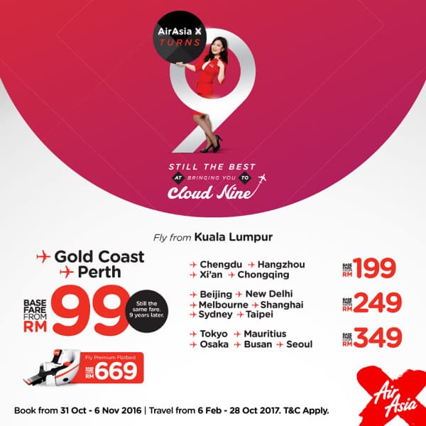 AirAsia X RM99 promotion