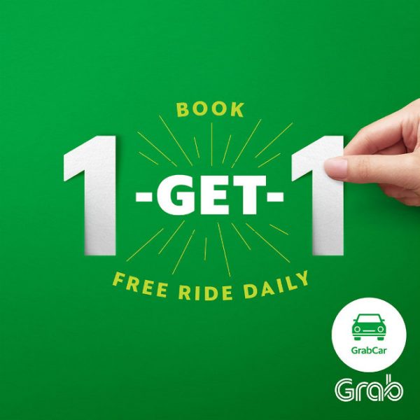 GrabCar Free Ride - Book 1 and Get 1 free ride daily!