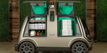 Nuro, das Roboterfahrzeug, das Pizzen für Domino liefert