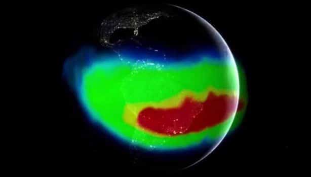 南大西洋の異常、地球の磁場の弱い領域
