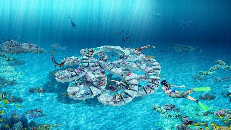 ReefLine, an underwater public park in Miami that also acts as an artificial coral reef