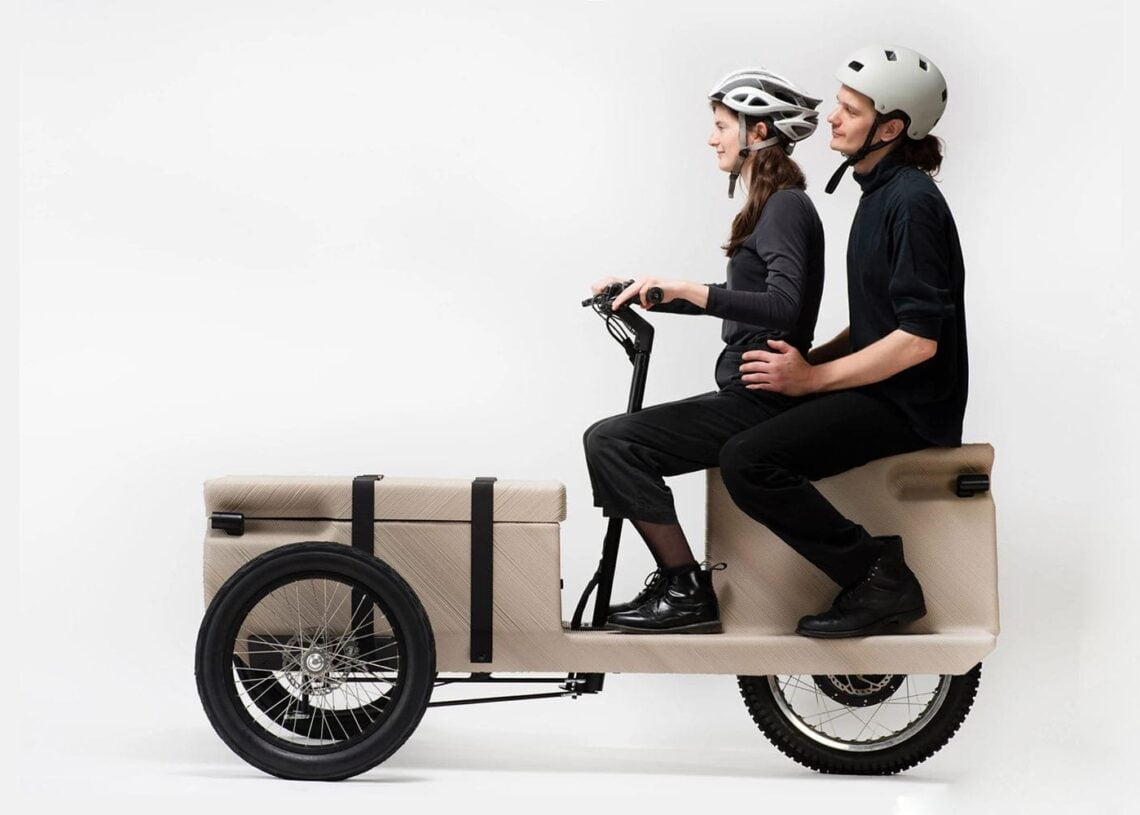 ZUV, triciclo in plastica riciclata stampata in 3D