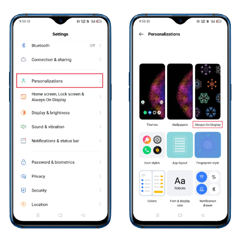 customize Always-On Display in Realme UI 2.0 (1)