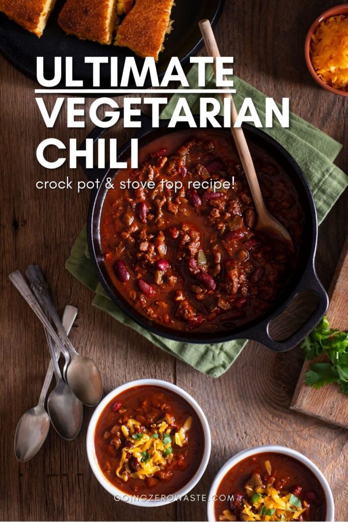 recette de chili végétarien ultime de www.goingzerowaste.com #chili #vegetarian #plant-based #vegan